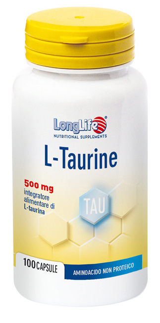 LONGLIFE L-TAURINE 500 MG 100 CAPSULE DI GELATINA DA 6,2 G - Angeli Pharm
