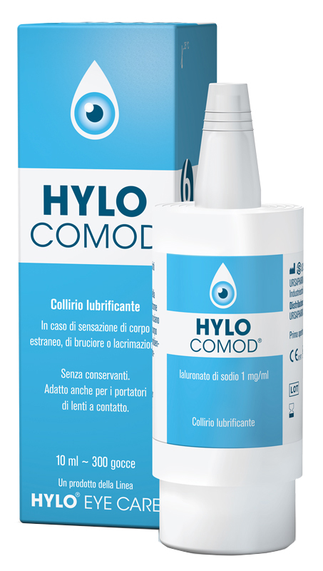 HYLO-COMOD GOCCE OCULARI IALURONATO DI SODIO 0,1%  FLACONCINO 10 ML - Angeli Pharm