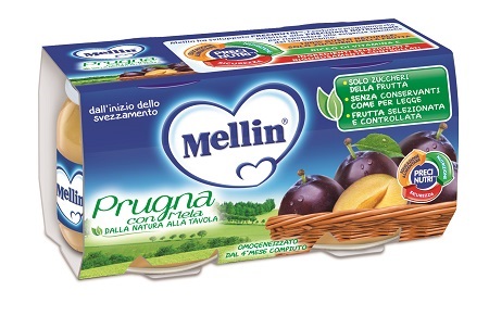 MELLIN OMOGENEIZZATO PRUGNA MELA 100 G 2 PEZZI - Angeli Pharm