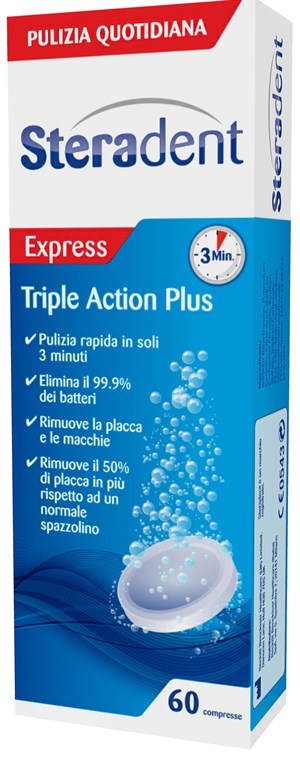 STERADENT TRIPLE ACTION PLUS 60 COMPRESSE PULENTI - Angeli Pharm