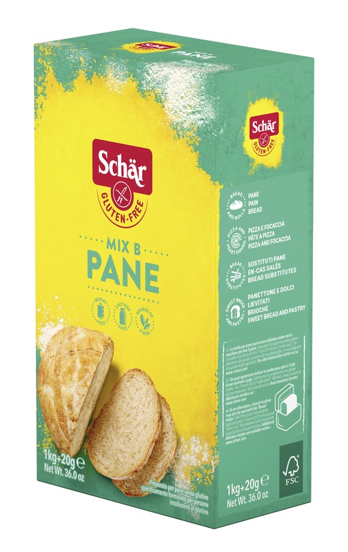 SCHAR MIX B PREPARATO PANE SENZA LATTOSIO 1 KG + 20 G - Angeli Pharm