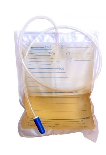 SACCA DA LETTO PER RACCOLTA URINA DA 2 LITRI SENZA SCARICO TUBO 130CM 30 PEZZI - Angeli Pharm