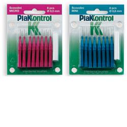 PLAKKONTROL SCOVOLINO MINI 0,6 MM 8 PEZZI + MANICO - Angeli Pharm