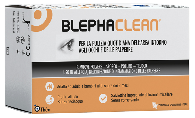 BLEPHACLEAN GARZE OCULARI STERILI A BASE DI ACIDO IALURONICO 20 PEZZI - Angeli Pharm