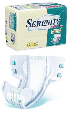 PANNOLONE PER INCONTINENZA SERENITY SOFTDRY FORMATO SUPER TAGLIA MEDIUM 30 PEZZI - Angeli Pharm