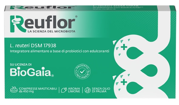 REUFLOR 20 COMPRESSE MASTICABILI AROMA LIMONE - Angeli Pharm