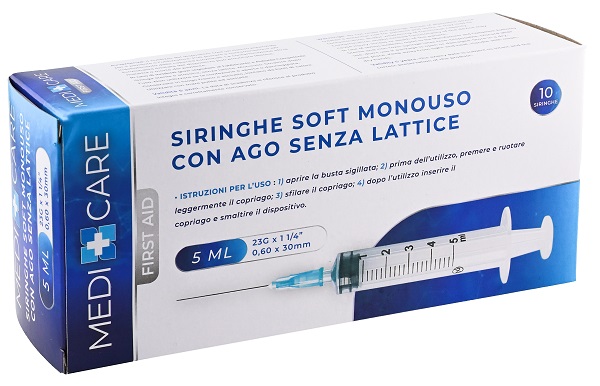 SIRINGA SOFT CAPACITA' 5ML AGO GAUGE 23 CONFEZIONE 10 PEZZI GAMMADIS - Angeli Pharm
