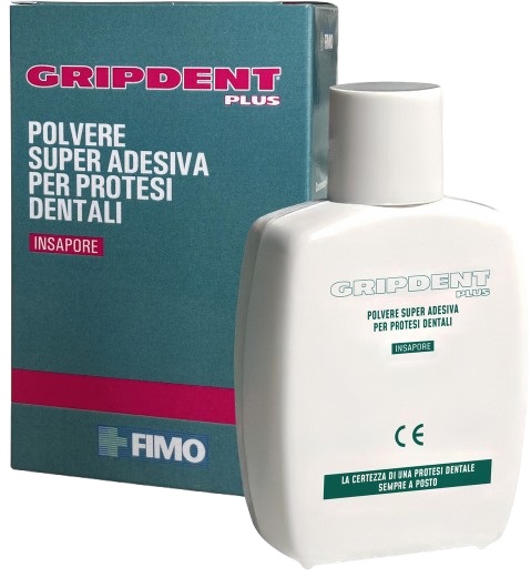 GRIPDENT PLUS POLVERE SUPER ADESIVA PER PROTESI DENTALI 40 G - Angeli Pharm