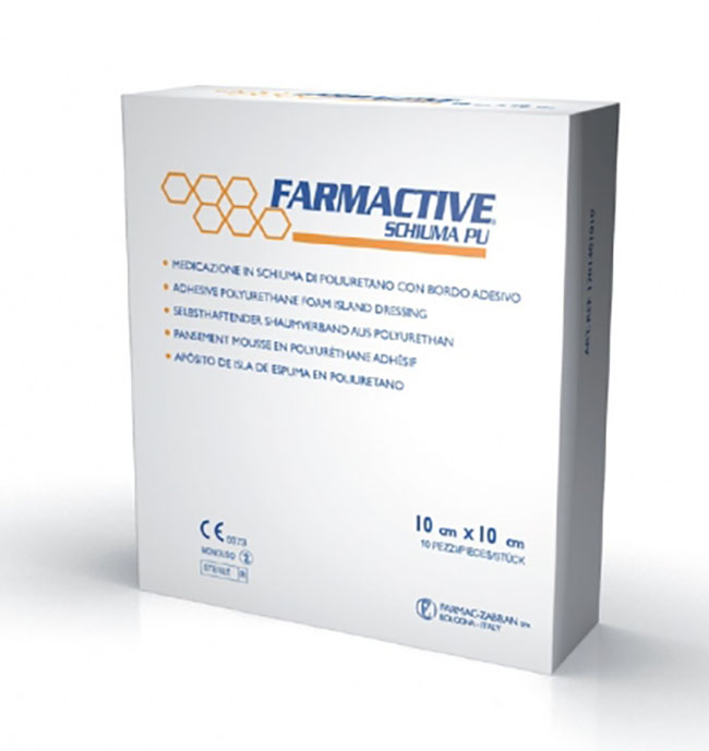 CEROTTO FARMACTIVE SCHIUMA IN POLIURETANO 10X10 CM 10 PEZZI - Angeli Pharm