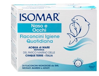 ISOMAR SOLUZIONE ISOTONICA ACQUA MARE IGIENE QUOTIDIANA 24 FLACONCINI MONODOSE 5 ML - Angeli Pharm