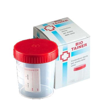 CONTENITORE PER URINA BIO TAINER GRADUATO CON SUPERFICIE DI SCRITTURA CON TAPPO A VITE CAPACITA' 120ML 1 PEZZO - Angeli Pharm