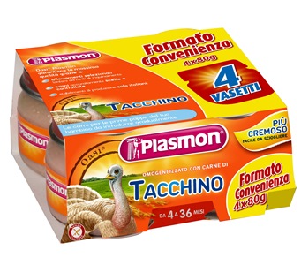 PLASMON OMOGENEIZZATO TACCHINO 4 X 80 G CON GIFT - Angeli Pharm