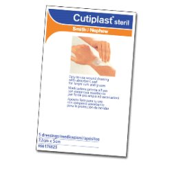 MEDICAZIONE CUTIPLAST STERIL ADESIVA SUPPORTO IN TNT ADESIVO POLIACRILATO IPOLLERGENICO TAMPONE NON ADERENTE 10X8CM 5 PEZZI - Angeli Pharm