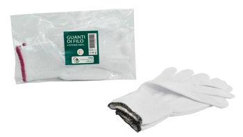 GUANTO DI FILO COTONE 100% BIANCO PER ALLERGIE DERMATOLOGICHE 8,5 1 PAIO - Angeli Pharm