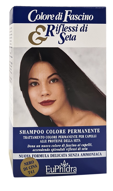 EUPHIDRA COLORE DI FASCINO & RIFLESSI DI SETA SHAMPOO COLORE PERMANENTE 41 NERO DI CINA 120 ML - Angeli Pharm