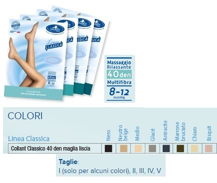 SAUBER COLLANT 40 DENARI MAGLIA LISCIA NERO 2 LINEA CLASSICA - Angeli Pharm