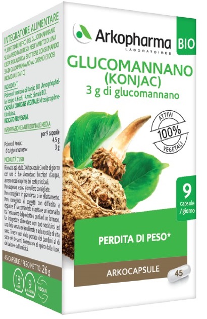 ARKO CAPSULE GLUCOMANNANO BIO 45 CAPSULE - Angeli Pharm