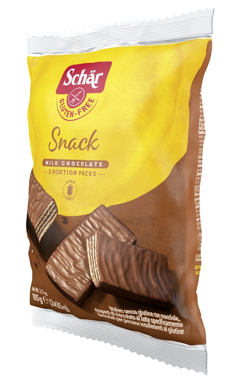 SCHAR SNACK CON CIOCCOLATO AL LATTE E NOCCIOLE 3 WAFER X 35 G - Angeli Pharm