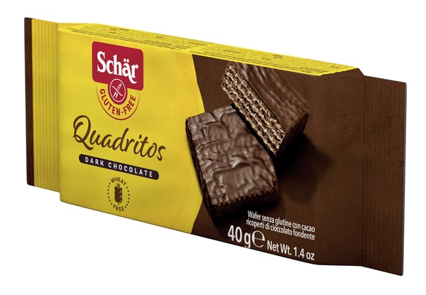 SCHAR QUADRITOS WAFER CON CACAO RICOPERTI DI CIOCCOLATO FONDENTE 40 G - Angeli Pharm