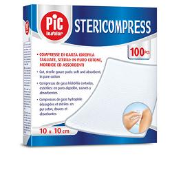 GARZA COMPRESSA IDROFILA PIC STERICOMPRESS 10X10 CM 4 BUSTE  25 PEZZI - Angeli Pharm