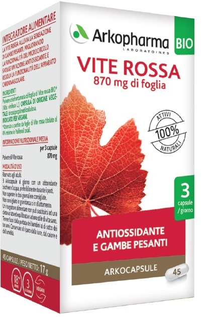 ARKO CAPSULE VITE ROSSA BIO 45 CAPSULE - Angeli Pharm