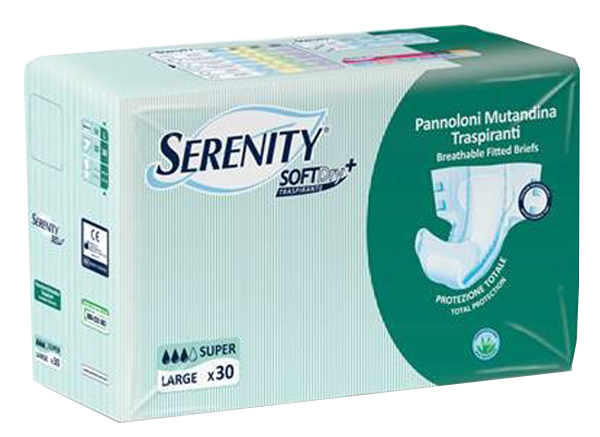 PANNOLONE PER INCONTINENZA A MUTANDINA SERENITY SOFTDRY+ ALOE SUPER LARGE 30 PEZZI - Angeli Pharm