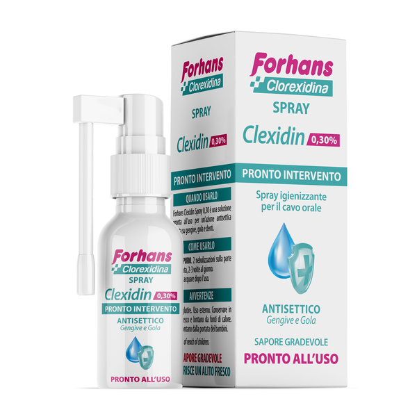 COLLUTORIO SPRAY CON CLOREXIDINA FORHANS CLEXIDIN 50ML - Angeli Pharm