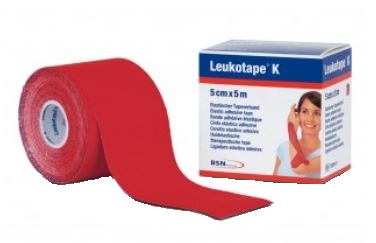 BENDA ADESIVA LEUKOTAPE K PER TAPING FISIOTERAPICO LARGHEZZA 5 CM LUNGHEZZA 5 M COLORE ROSSO IN ROTOLO - Angeli Pharm