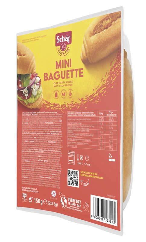 SCHAR MINI BAGUETTE SENZA LATTOSIO 2 X 75 G - Angeli Pharm