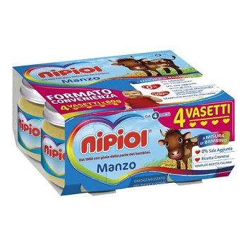 NIPIOL OMOGENEIZZATO MANZO 4 X 80 G - Angeli Pharm