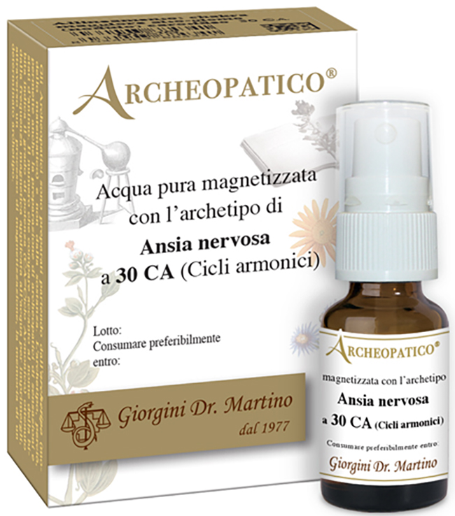 ARCHEOPATICO ACQUA PURA MAGNETIZZATA CON ARCHETIPO ANSIA NERVOSA A 30 CICLI ARMONICI 10 ML - Angeli Pharm