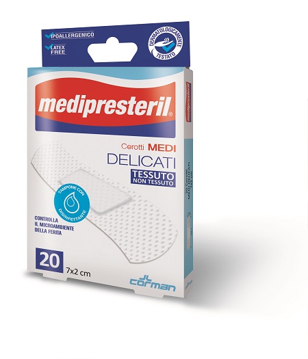 CEROTTO MEDIO MEDIPRESTERIL DELICATO TNT 7X2CM 20 PEZZI - Angeli Pharm