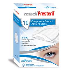 GARZA COMPRESSA OCULARE MEDIPRESTERIL ADESIVA TNT 6,5X9,5CM 10 PEZZI - Angeli Pharm