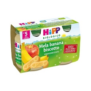 HIPP BIO OMOGENEIZZATO MELA BANANA BISCOTTO 2X125 G - Angeli Pharm