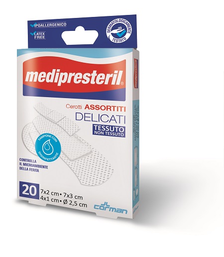 CEROTTO GRANDE MEDIPRESTERIL DELICATO TNT 7X3CM 20 PEZZI - Angeli Pharm