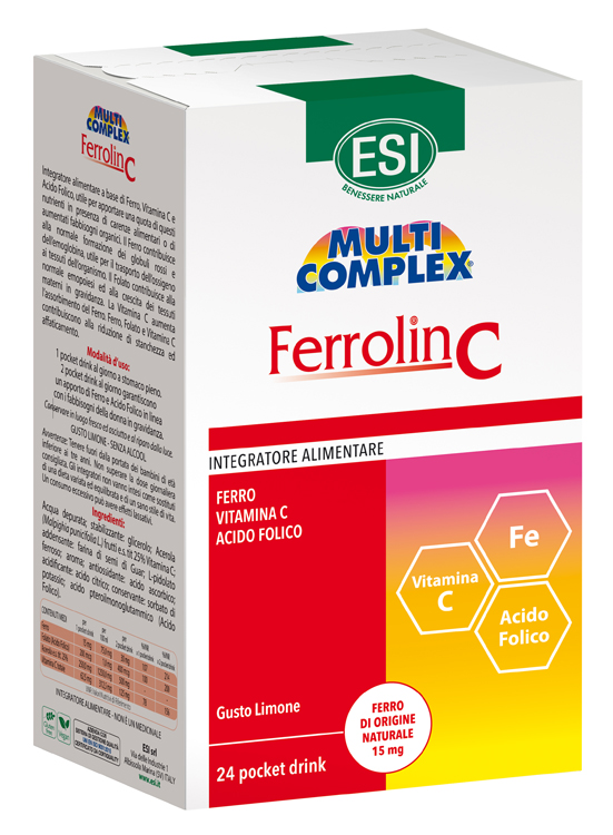 ESI FERROLIN C POCKET DRINK 24 BUSTINE - Angeli Pharm