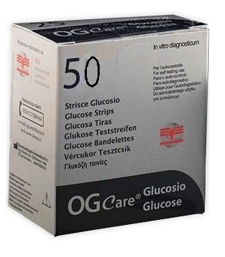 STRISCE MISURAZIONE GLICEMIA OGCARE 50 PEZZI - Angeli Pharm