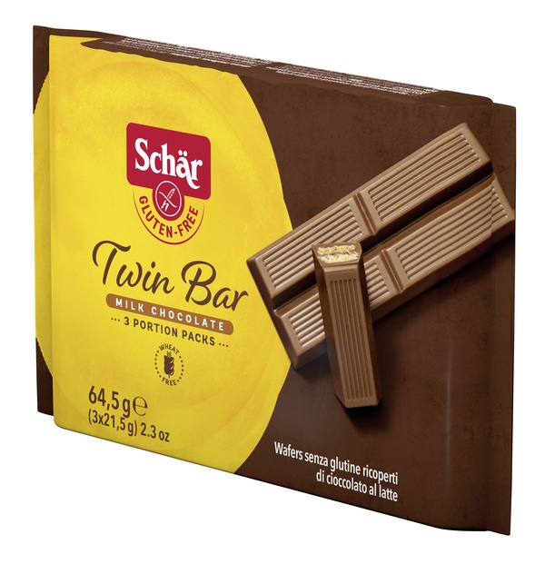 SCHAR TWIN BAR WAFERS RICOPERTI DI CIOCCOLATO AL LATTE 3 PEZZI DA 21,5 G - Angeli Pharm