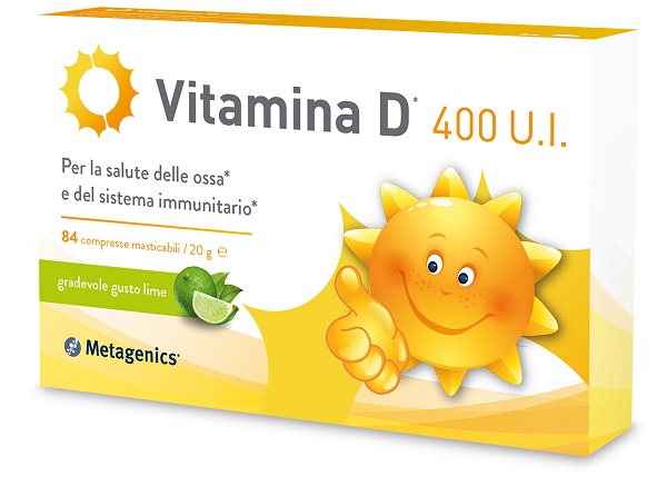 VITAMINA D 400 UI 84 COMPRESSE MASTICABILI GUSTO LIME - Angeli Pharm