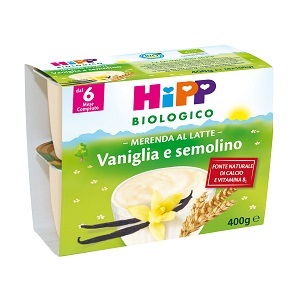 HIPP BIO HIPP BIO MERENDA AL LATTE VANIGLIA SEMOLINO 4X100 G - Angeli Pharm