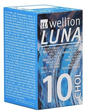 WELLION LUNA 10 STRIPS STRISCE PER MISURAZIONE COLESTEROLO - Angeli Pharm