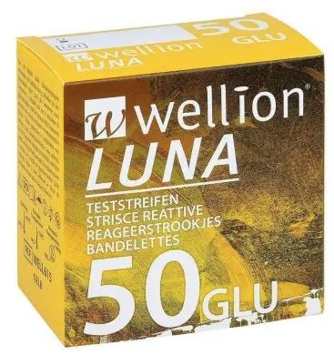 WELLION LUNA 50 STRIPS STRISCE PER MISURAZIONE GLICEMIA - Angeli Pharm