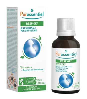 MISCELA RESP OK OLI ESSENZIALI PER DIFFUSIONE 30 ML PURESSENTIEL ECOCERT - Angeli Pharm