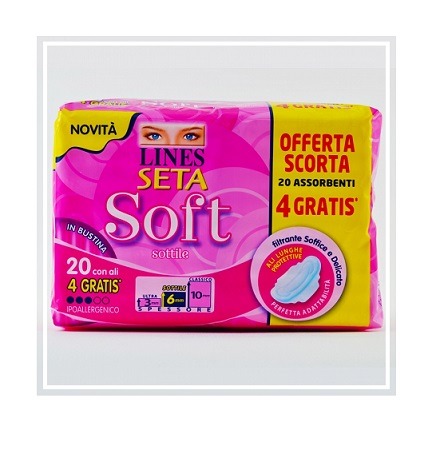 LINES SETA SOFT ALI 16+4 PEZZI - Angeli Pharm