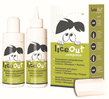 TRATTAMENTO COMPLETO LICEOUT LOZIONE 125ML+ SHAMPOO 125ML + PETTINE RIMOZIONE PIDOCCHI - Angeli Pharm