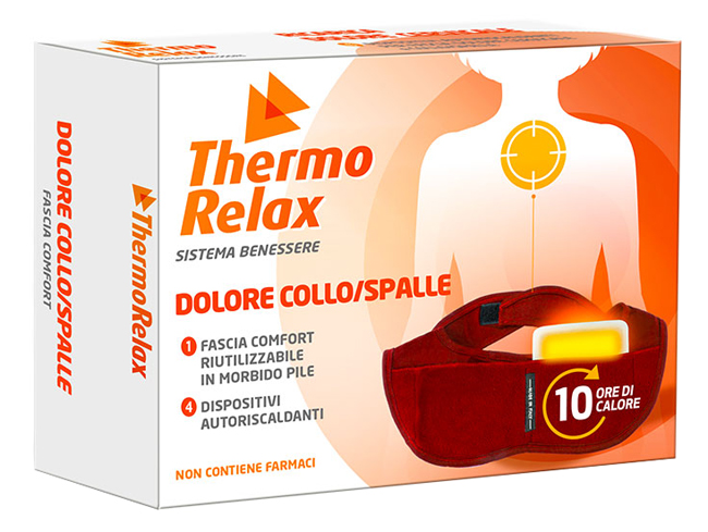 THERMORELAX FASCIA DOLORE COLLO SPALLE FASCIA+4 DISPOSITIVI AUTORISCALDANTI - Angeli Pharm