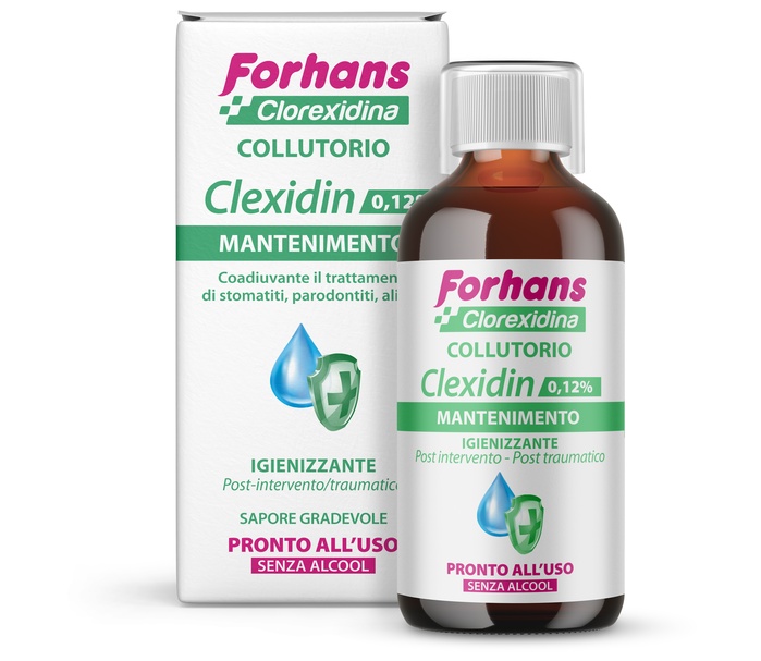 FORHANS COLLUTORIO CON CLOREXIDINA 0,12 CLEXIDIN SENZA ALCOOL 200 ML - Angeli Pharm