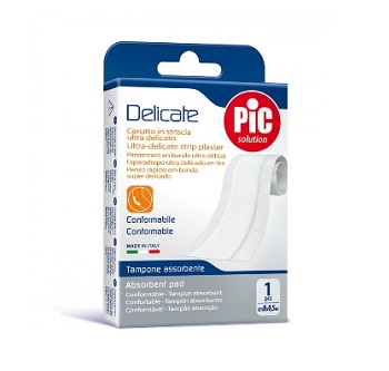 CEROTTO PIC DELICATE STRISCIA BIANCA CON TAMPONE ANTIBATTERICO CM 8X0,5 M - Angeli Pharm