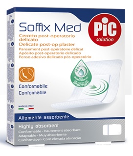 CEROTTO PIC SOFFIX MED IN TNT CON TAMPONE CENTRALE ASSORBENTE STERILE MONOUSO STERILE 25X10 CM ANTIBATTERICO 3 PEZZI - Angeli Pharm