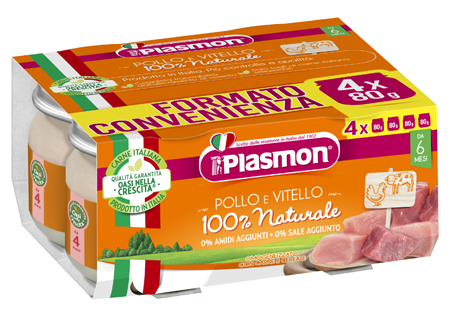 PLASMON OMOGENEIZZATO POLLO VITELLO 4 PEZZI 80 G - Angeli Pharm